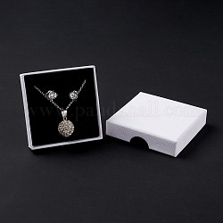 Бумага с коробочками для ожерелий из губчатого коврика, квадратный, белые, 7x7x1.65 см, Внутренний диаметр: 6.3x6.3x1 cm