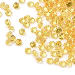Cabochons zirconi, sfaccettato diamante, oro, 1.2x1mm