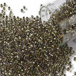 Toho perline rotonde, perline giapponesi, (262) interno colore cristallo / limone foderato, 11/0, 2.2mm, Foro: 0.8 mm, circa 5555pcs/50g