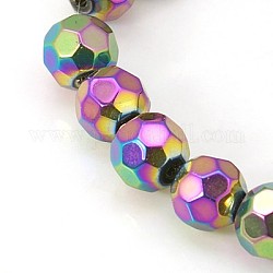 Handmade Metalized Glass, Colorful, The beads about 10mm in diameter, hole: 1.5mm, about 32pcs/strand, 13 inch