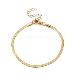 304 bracelet chaines chevrons acier inoxydable homme femme, or, large: 2.5 mm, 6-1/2 pouce (16.5 cm)