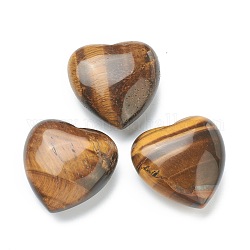 Pietra naturale dell'amore del cuore dell'occhio di tigre, pietra di palma tascabile per il bilanciamento del reiki, 39~40x40x19~21mm
