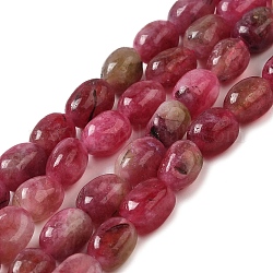 Malaysia naturale perle di giada fili, sfaccettato, ovale, tinto e riscaldato, rosa antico, 8.5~11.5x7~8x6.5~8mm, Foro: 1.5 mm, circa 37~38pcs/filo, 14.76''~15.55'' (37.5~39.5 cm)