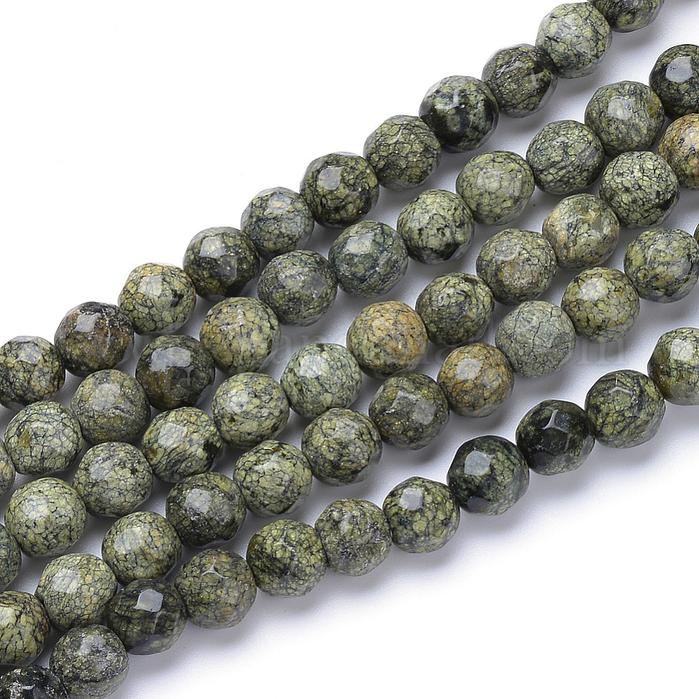 Wholesale Natural Serpentine/Green Lace Stone Bead Strands - Pandahall.com