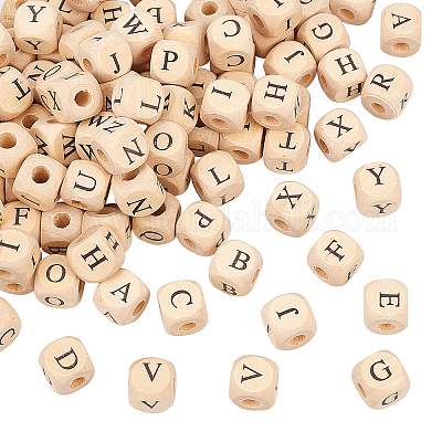 Wholesale OLYCRAFT 100PCS 14mm Alphabet Wooden Beads Natural Square Wooden  Beads Wooden Large Hole Beads with Initial Letter for Jewelry Making and  DIY Crafts 