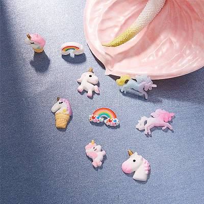 Shop SUNNYCLUE 64Pcs 16 Colors Unicorn Resin Cabochon Colorful