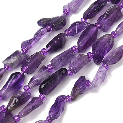 Natürlichen Amethyst Perlen Stränge&nbsp;G-Z130-B01-01-1