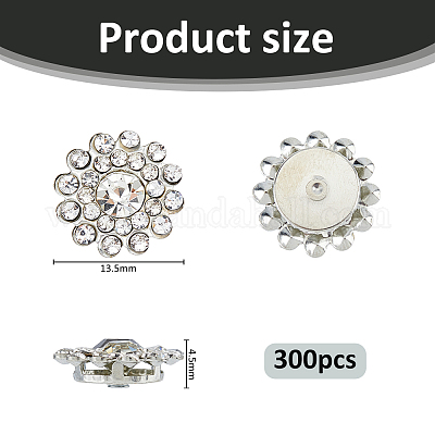 300 Stück Messing-Strass-Cabochons&nbsp;FIND-FH0016-69-1