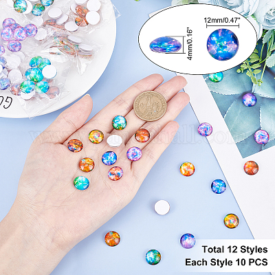 Cabochons en verre&nbsp;GLAA-WH0025-24-1