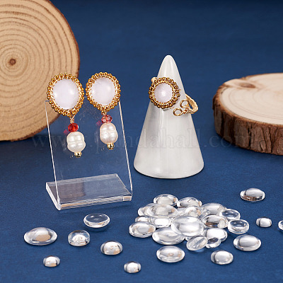 80шт 4 размера прозрачные стеклянные кабошоны&nbsp;X1-GGLA-ZZ0001-03-1