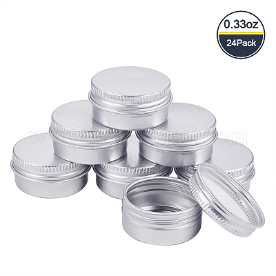 BENECREAT 30 Pack 2 OZ Mixed Color Tin Cans Screw Top Round Aluminum Cans  Screw Lid Containers Tins with Lids - Great for Store Spices, Candies, Tea  or Gift Giving 