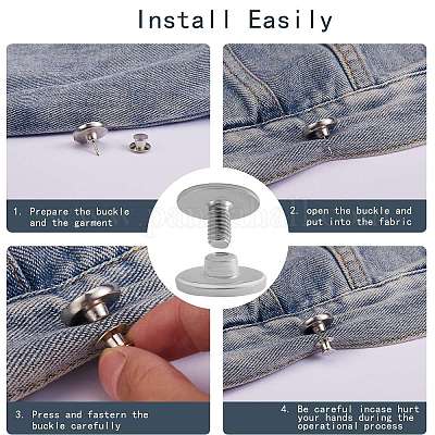5Set Detachable Snap Fastener Metal Buttons For Clothing Jeans