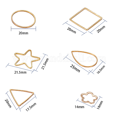 Wholesale SUNNYCLUE 120Pcs 6 Styles Stainless Steel Beading Hoop Earring  Finding with Geometric Pendant Connector Charms Square Drop Star Round  Flower Triangle for Earrings Necklace Bracelet Jewelry Making 