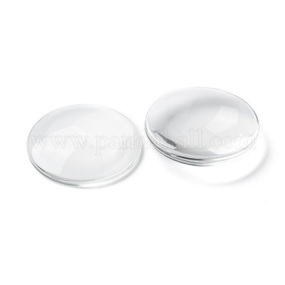 Transparente Glas Cabochons&nbsp;GGLA-R026-45mm-1