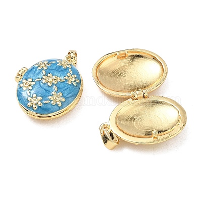 Латунь эмаль Locket подвески KK-F923-03A-G-1