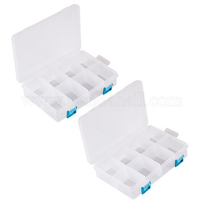 2pcs Storage Containers Plastic Divider Box 8-compartment Screw Tools  Organizers 