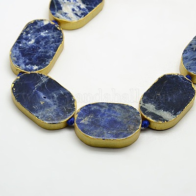 Овальные естественно содалит бисер пряди&nbsp;G-N0119-01-1