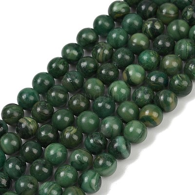 Natürliche afrikanische Jade Perlen Stränge&nbsp;G-K091-6mm-1
