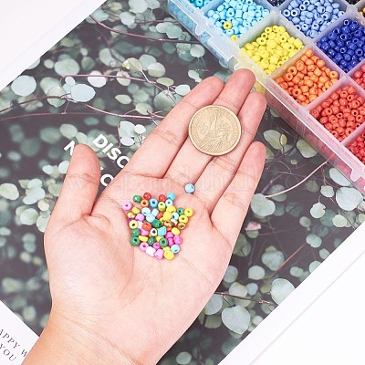 24 цветные стеклянные бусины&nbsp;SEED-YW0001-01-4mm-1