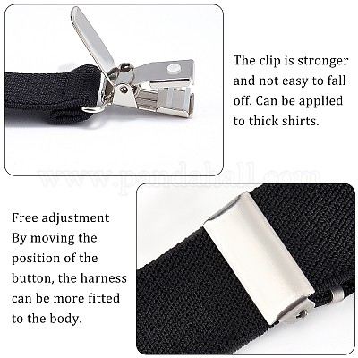 GORGECRAFT Y-Shape Adjustable Elastic Garter Straps Sock Non-Slip Clamps  Mens Shirt Stays Military Shirt Stays Stirrup Style With Iron Clip For  Police