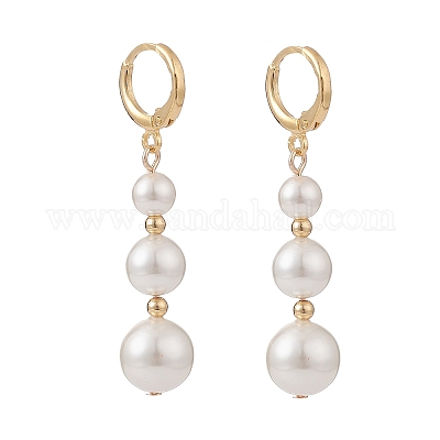 Boucles créoles perles noires (doré jaune), Zag bijoux