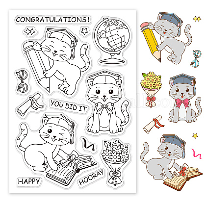 PandaHall Cat Decorative Clear Stamps DIY-WH0167-56-654-1