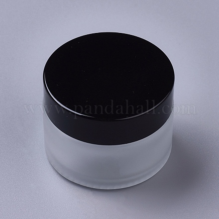 Pot de crème cosmétique en verre dépoli AJEW-WH0104-52B-1