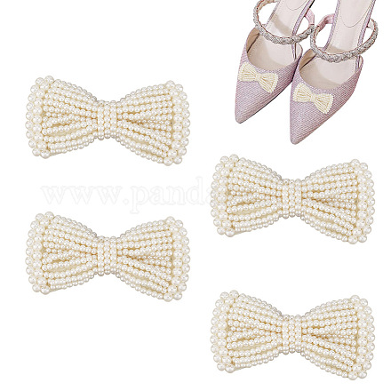 Nbeads 4pcs décorations de chaussures bowknots en tissu FIND-NB0003-24-1
