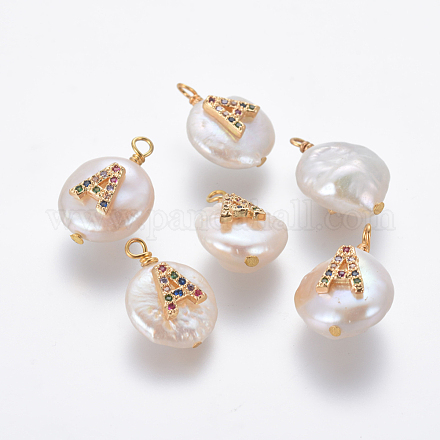 Colgantes naturales de perlas cultivadas de agua dulce PEAR-L027-01A-1