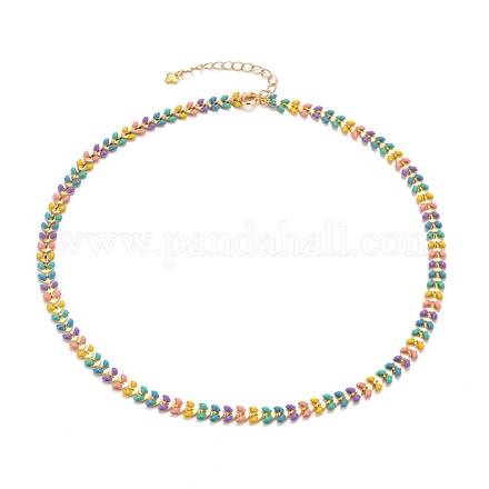 Brass Enamel Cobs Chain Necklaces NJEW-JN03202-1