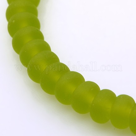Handmade Frosted Lampwork Rondelle Beads Strands LAMP-L020-11-1