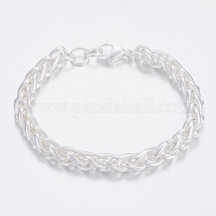 304 Stainless Steel Rope Chain Bracelets BJEW-H508-B-14S-1