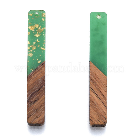 Opaque Resin & Walnut Wood Big Pendants RESI-N025-034-E01-1
