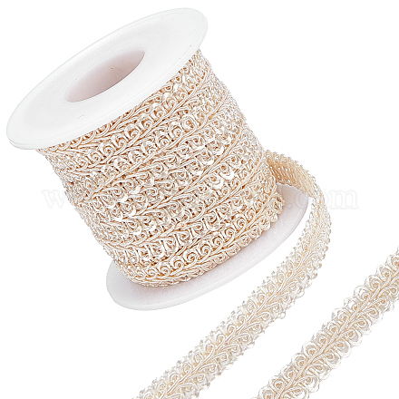 GORGECRAFT 10 Yards Gold Braid Lace Trim 3/8 inch Wide Polyester Woven Gimp Braid Trim Centipede Decorated Lace Ribbon for Costume DIY Crafts Sewing Jewellery Making Home Decoration Beige OCOR-GF0001-55D-1