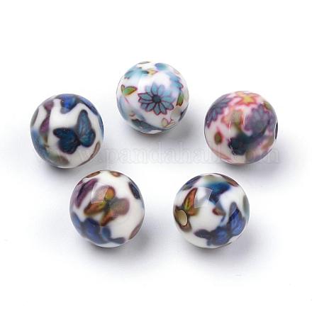 Perles acryliques imprimés opaques MACR-S271-12mm-12-1