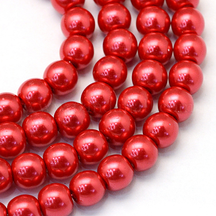 Chapelets de perles rondes en verre peint X-HY-Q003-4mm-74-1