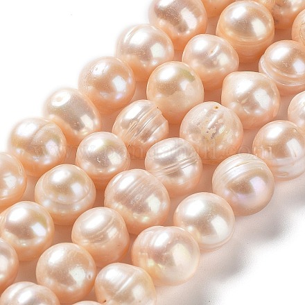 Fili di perle di perle d'acqua dolce coltivate naturali PEAR-E019-17-1