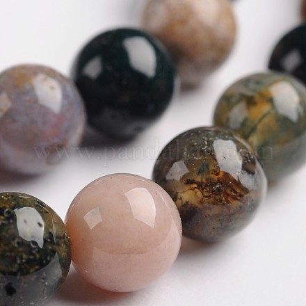 Indiennes brins de perles rondes en agate de pierre naturelle G-J333-07-8mm-1