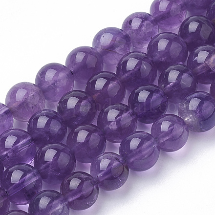 Chapelets de perles en améthyste naturelle G-Q961-17-5mm-1