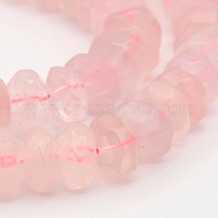 Натуральный розовый кварц с граненой жемчужной бусиной G-P081-01-1