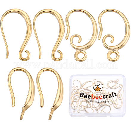 Beebeecraft – crochets de boucles d'oreilles en laiton écologique KK-BBC0010-18G-1