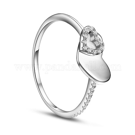 Shegrace Awesome 925 anillo de plata de ley con forma de corazón en forma de corazón JR357A-1