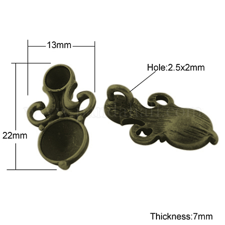 Supports de cabochon de pendentif de style tibétain TIBE-A23858-AB-FF-1