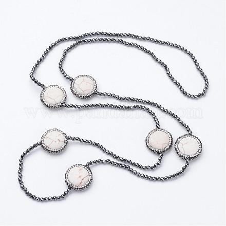 Colliers de perles en hématite synthétique sans magnétiques NJEW-D284-01-1