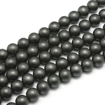 Frosted Non-magnetic Synthetic Hematite Round Bead Strands X-G-J344-4mm-1