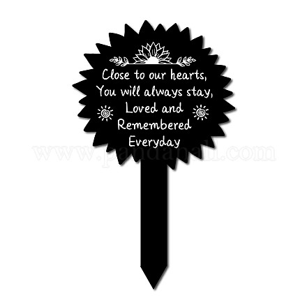 CREATCABIN Sun Shape Memorial Stakes Grave Printing Remembrance Plaque Acrylic Waterproof Memorial Garden Stake for Outdoors Yard Grave Decoration Memorial Gifts 10 x 6inch AJEW-WH0381-002-1