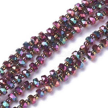 Chapelets de perles en verre électroplaqué EGLA-J147-B-FP01-1