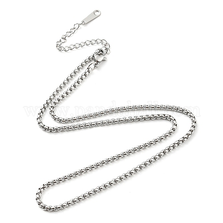304 collar de cadena de caja de acero inoxidable para hombres y mujeres. NJEW-A008-05P-1