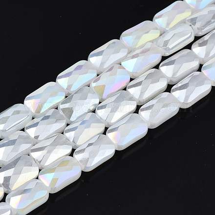 Electroplate Glass Beads Strands EGLA-N002-25-E02-1
