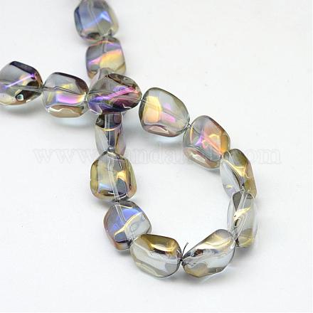 Electroplate Glass Beads Strands EGLA-Q066-01-1